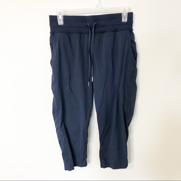 lululemon athletica Pants - Lululemon dance studio crop blue size 6 unlined